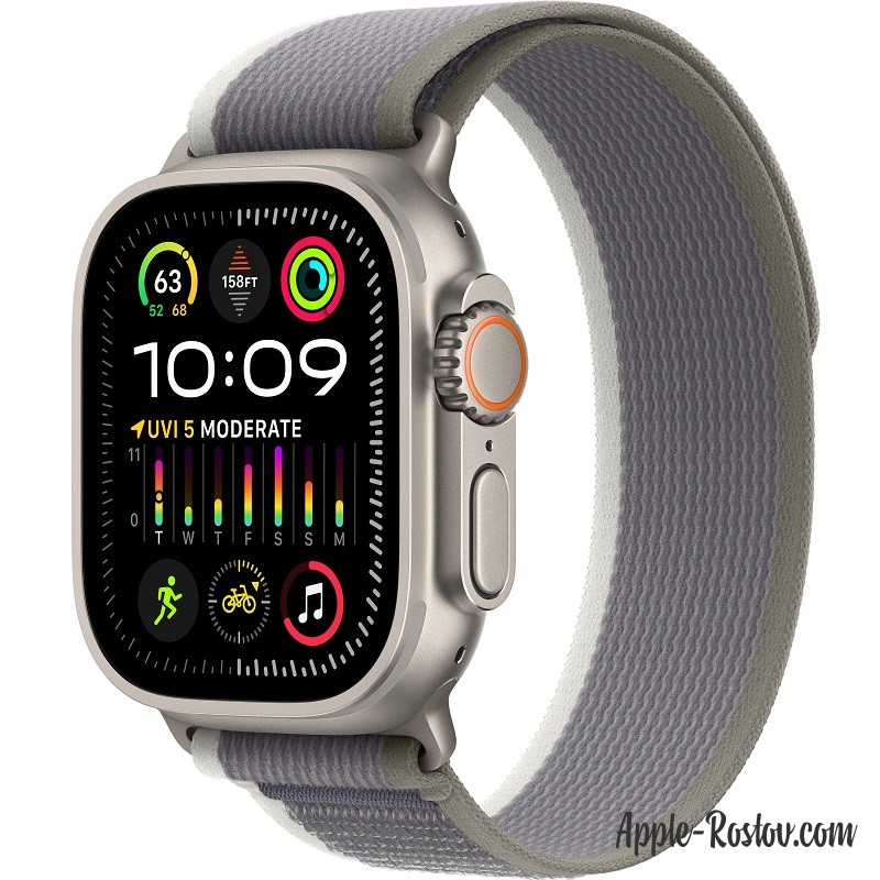 Apple Watch Ultra 2 (2023) 49mm Titanium Case ремешок Green Gray Trail Apple Watch Ultra 2 (2023) 49mm Titanium Case ремешок Green Gray Trail