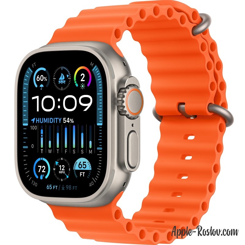 Apple Watch Ultra 2 (2023) 49mm Titanium Case ремешок Orange Ocean Band Apple Watch Ultra 2 (2023) 49mm Titanium Case ремешок Orange Ocean Band