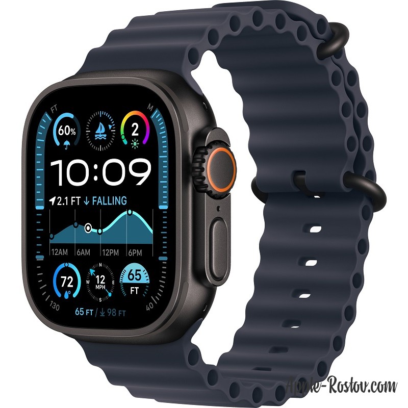 Apple Watch Ultra 2 Black (2024) 49mm Titanium Case ремешок Navy Ocean Band Apple Watch Ultra 2 Black (2024) 49mm Titanium Case ремешок Navy Ocean Band