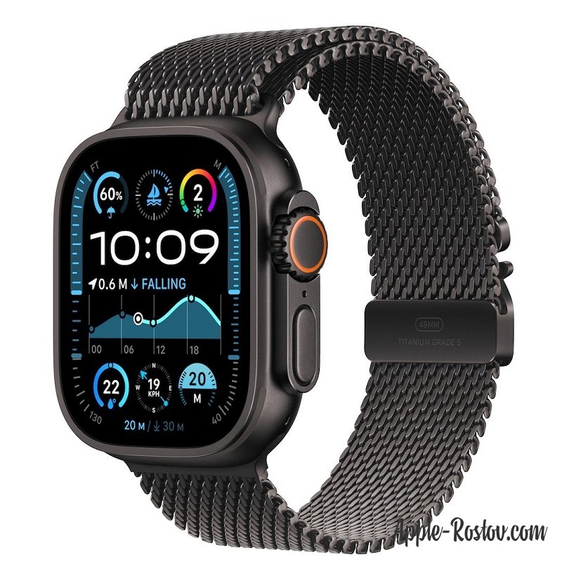 Apple Watch Ultra 2 Black 49 mm Black Titanium Milanese Loop Apple Watch Ultra 2 Black 49 mm Black Titanium Milanese Loop