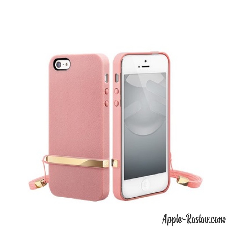 Чехол розового цвета с золотой вставкой без логотипов Чехол розового цвета с золотой вставкой без логотипов