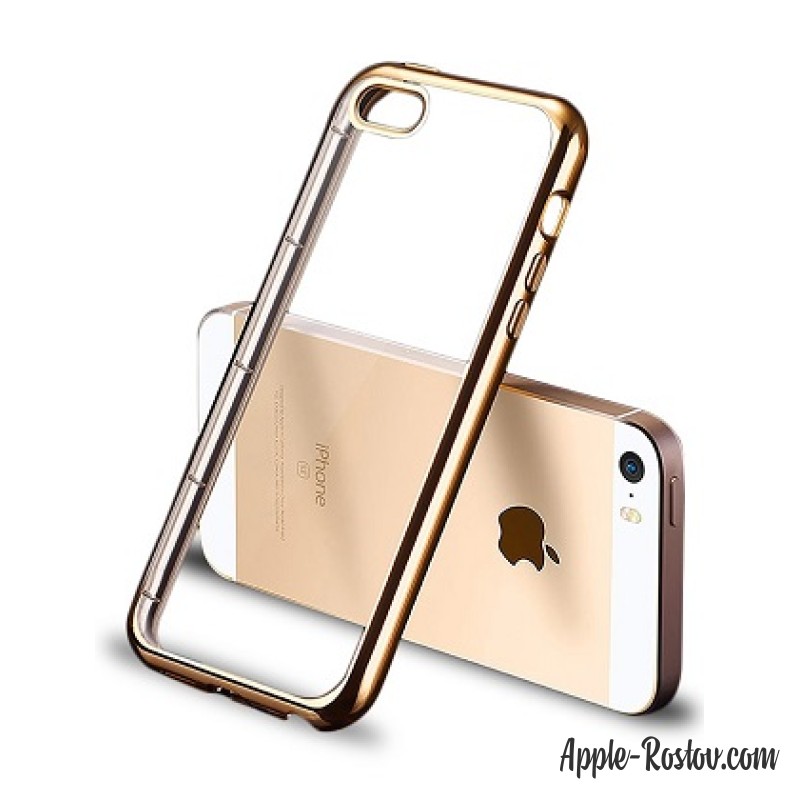 Прозрачный бампер с золотистой рамкой Прозрачный бампер с золотистой рамкой