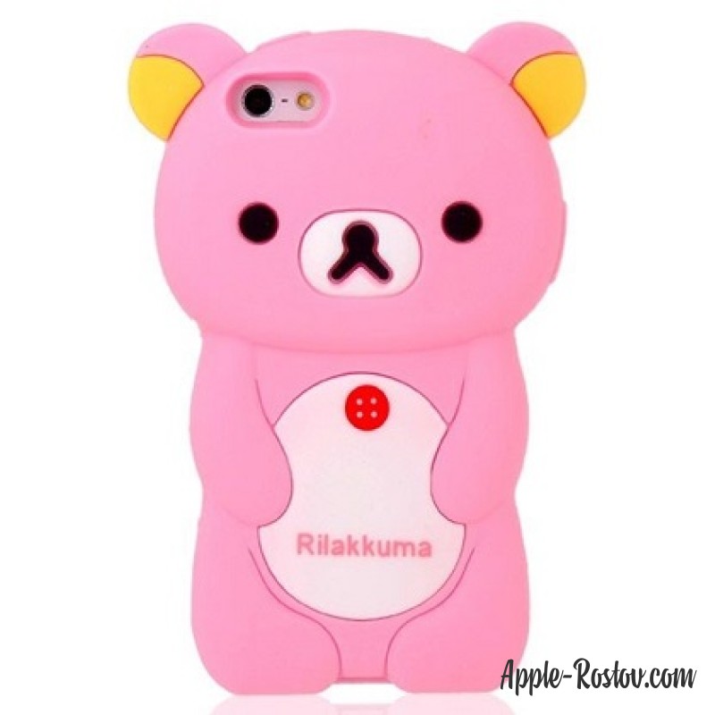Силиконовый чехол розового цвета "Мишка" Силиконовый чехол розового цвета "Мишка"