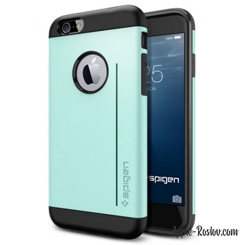 Бампер Spigen мятного цвета с чёрными краями Бампер Spigen мятного цвета с чёрными краями