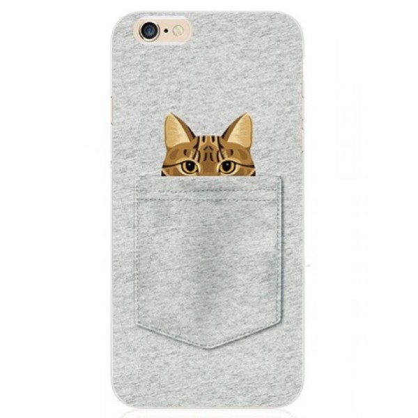 Чехол серого цвета "Кот в кармане"