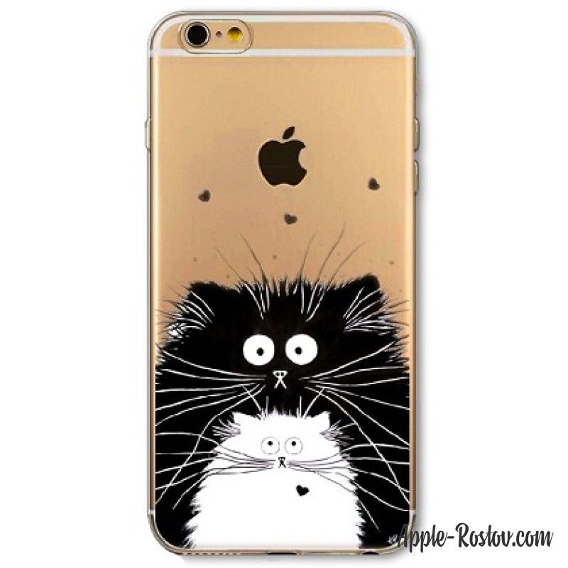 Прозрачный пластиковый чехол "Кот"