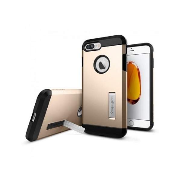 Бампер Spigen чёрно-золотого цвета с подставкой