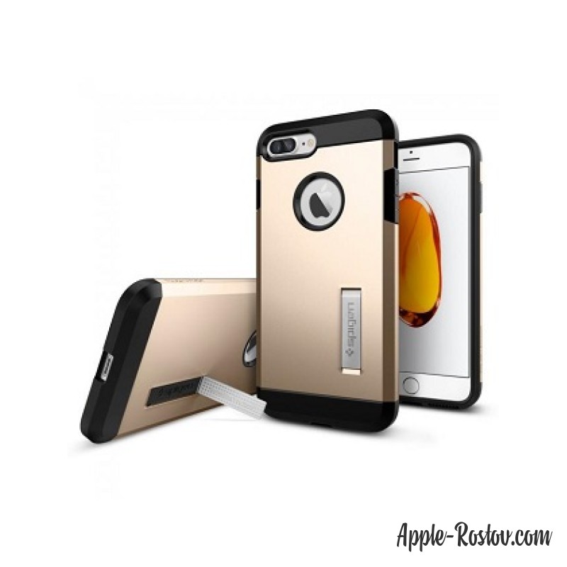 Бампер Spigen чёрно-золотого цвета с подставкой Бампер Spigen чёрно-золотого цвета с подставкой