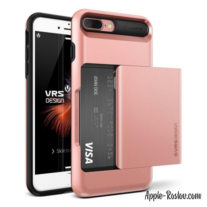 Чехол розового цвета с прорезиненной рамкой и отсеком для банковских карт Чехол розового цвета с прорезиненной рамкой и отсеком для банковских карт