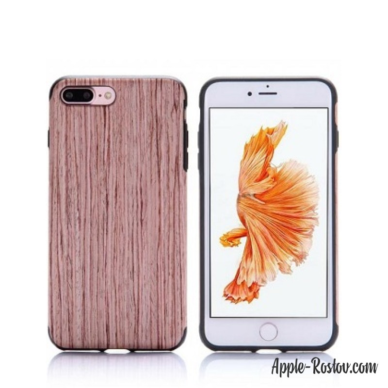 Чехол с деревянной отделкой с розовым оттенком