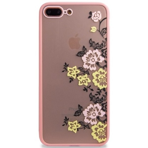 Прозрачный чехол с гипюровым узором цветов