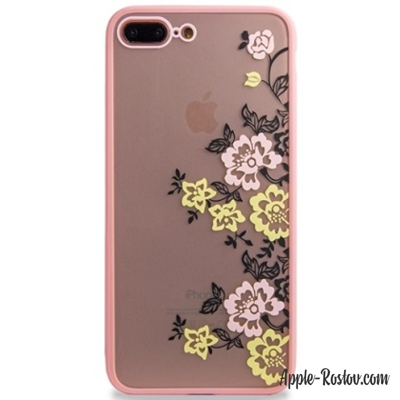 Прозрачный чехол с гипюровым узором цветов Прозрачный чехол с гипюровым узором цветов