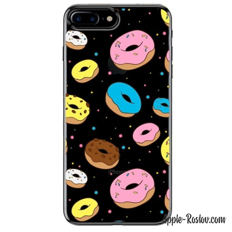Прозрачный чехол с рисунком пончиков Прозрачный чехол с рисунком пончиков