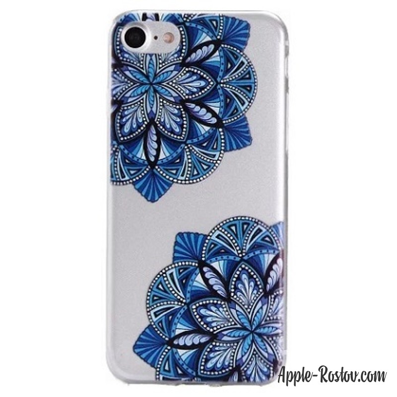 Прозрачный чехол с синим рисунком для iPhone 8/7 Прозрачный чехол с синим рисунком для iPhone 8/7
