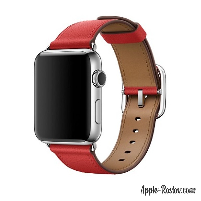 Ремешок красного цвета с классической пряжкой (для корпуса 42 мм) Ремешок красного цвета с классической пряжкой (для корпуса 42 мм)