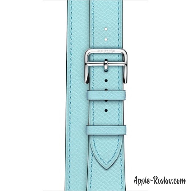 Ремешок Double Tour из кожи Epsom цвета Bleu Zéphyr (для корпуса 38 мм), размер Regular (стандартный) Ремешок Double Tour из кожи Epsom цвета Bleu Zéphyr (для корпуса 38 мм), размер Regular (стандартный)