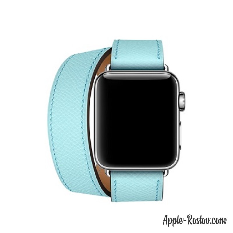 Ремешок Double Tour из кожи Epsom цвета Bleu Zéphyr (для корпуса 38 мм), размер Regular (стандартный) Ремешок Double Tour из кожи Epsom цвета Bleu Zéphyr (для корпуса 38 мм), размер Regular (стандартный)
