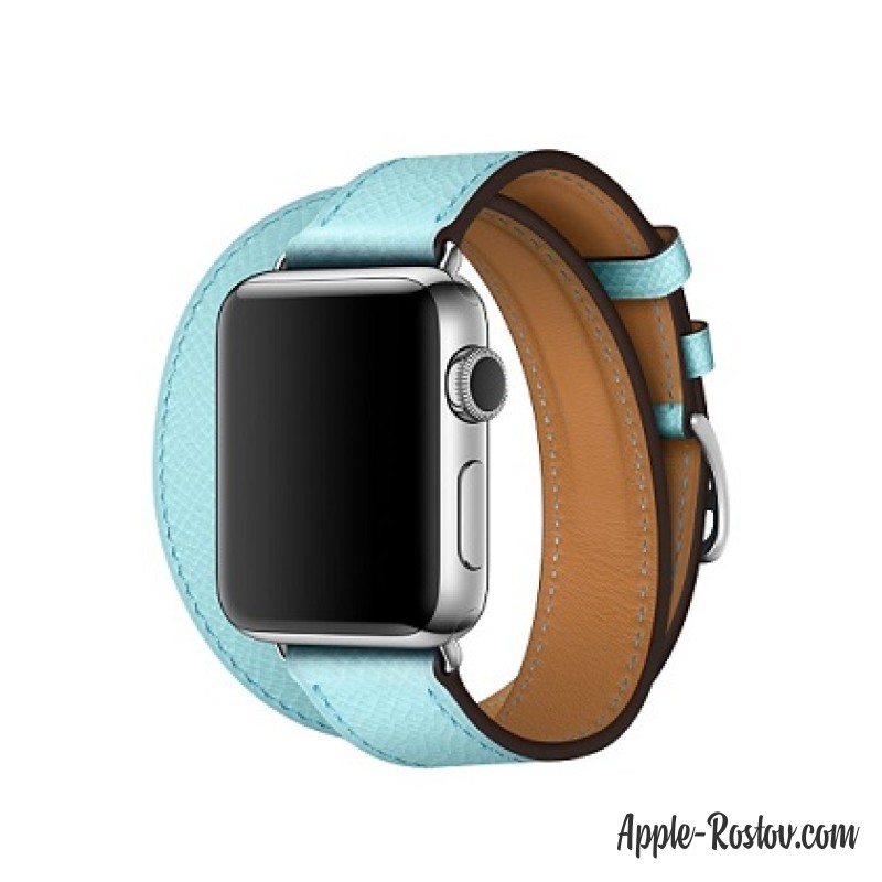 Ремешок Double Tour из кожи Epsom цвета Bleu Zéphyr (для корпуса 38 мм), размер Regular (стандартный) Ремешок Double Tour из кожи Epsom цвета Bleu Zéphyr (для корпуса 38 мм), размер Regular (стандартный)