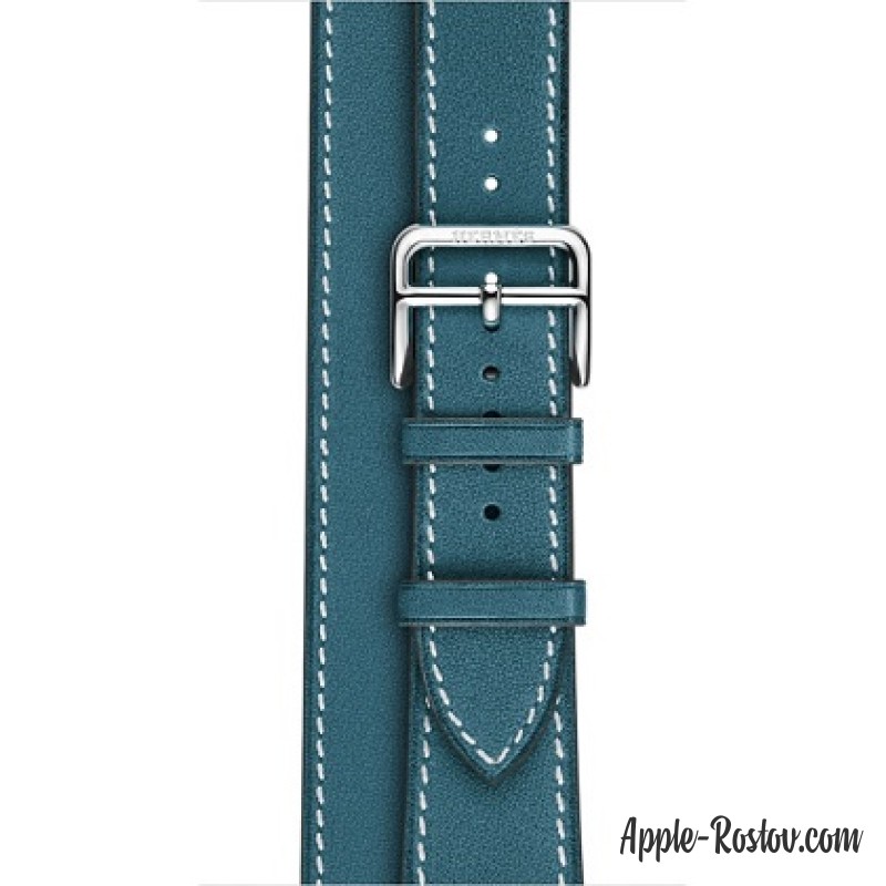 Ремешок Double Tour из кожи Swift цвета Bleu Jean (для корпуса 38 мм), размер Regular (стандартный) Ремешок Double Tour из кожи Swift цвета Bleu Jean (для корпуса 38 мм), размер Regular (стандартный)