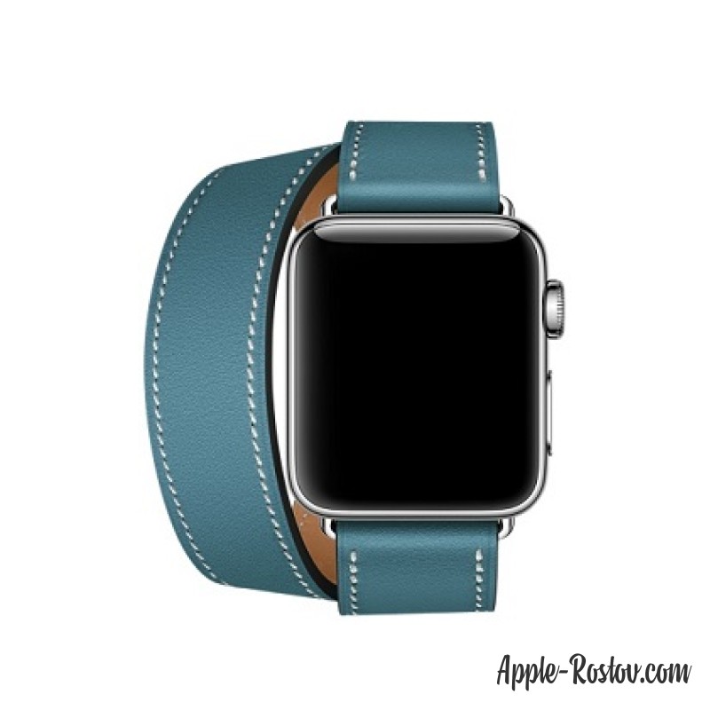 Ремешок Double Tour из кожи Swift цвета Bleu Jean (для корпуса 38 мм), размер Regular (стандартный) Ремешок Double Tour из кожи Swift цвета Bleu Jean (для корпуса 38 мм), размер Regular (стандартный)