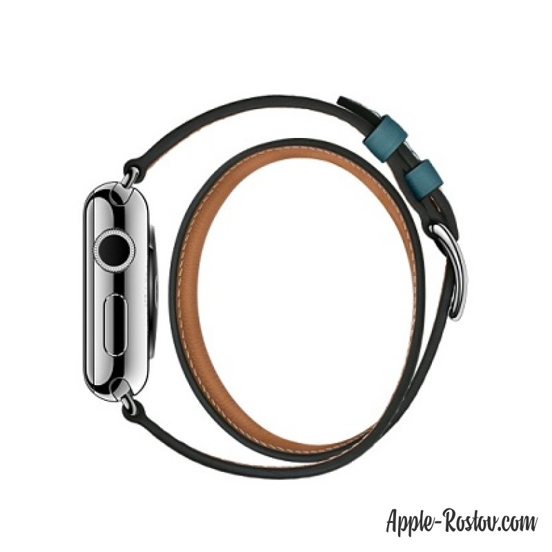 Ремешок Double Tour из кожи Swift цвета Bleu Jean (для корпуса 38 мм), размер Regular (стандартный) Ремешок Double Tour из кожи Swift цвета Bleu Jean (для корпуса 38 мм), размер Regular (стандартный)