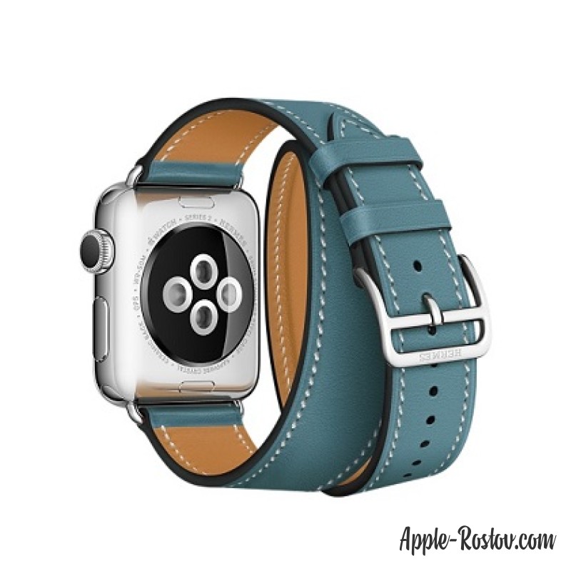 Ремешок Double Tour из кожи Swift цвета Bleu Jean (для корпуса 38 мм), размер Regular (стандартный) Ремешок Double Tour из кожи Swift цвета Bleu Jean (для корпуса 38 мм), размер Regular (стандартный)