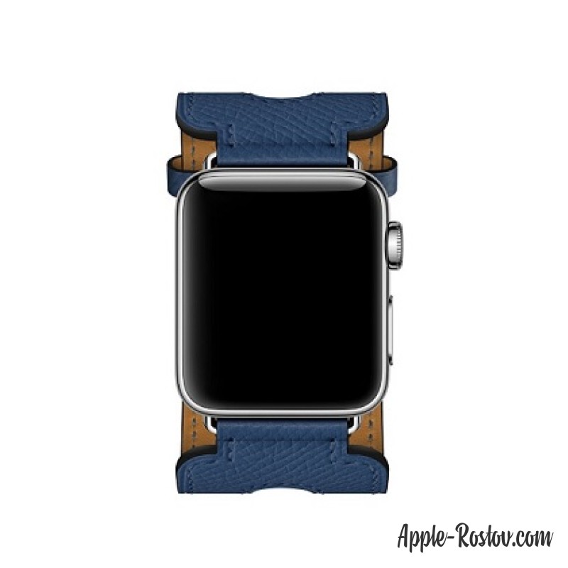 Ремешок Manchette из кожи Epsom цвета Bleu Agate с двойной пряжкой (для корпуса 38 мм) Ремешок Manchette из кожи Epsom цвета Bleu Agate с двойной пряжкой (для корпуса 38 мм)