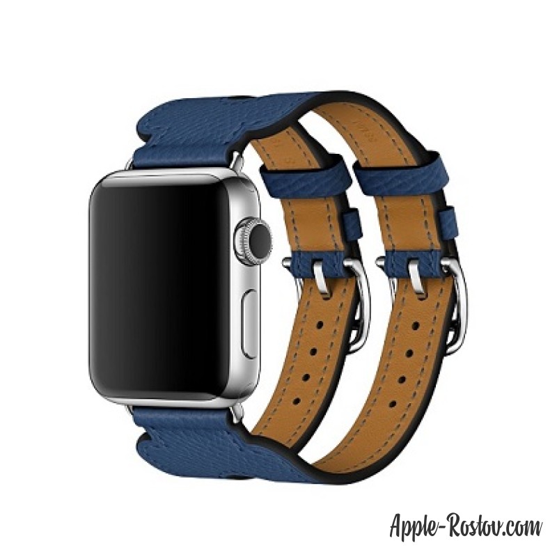 Ремешок Manchette из кожи Epsom цвета Bleu Agate с двойной пряжкой (для корпуса 38 мм) Ремешок Manchette из кожи Epsom цвета Bleu Agate с двойной пряжкой (для корпуса 38 мм)