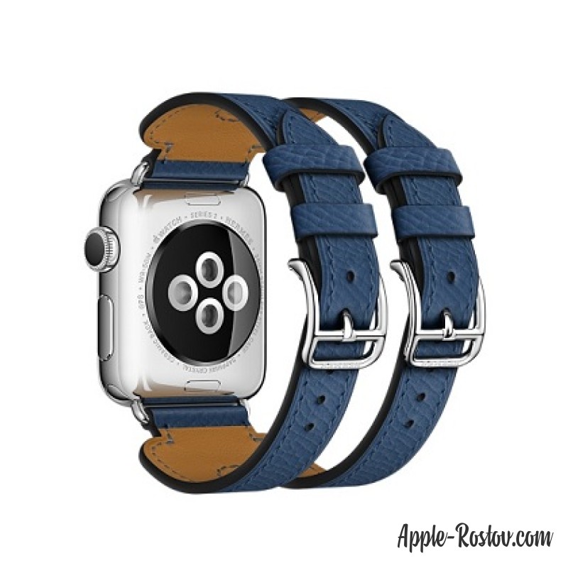 Ремешок Manchette из кожи Epsom цвета Bleu Agate с двойной пряжкой (для корпуса 38 мм) Ремешок Manchette из кожи Epsom цвета Bleu Agate с двойной пряжкой (для корпуса 38 мм)