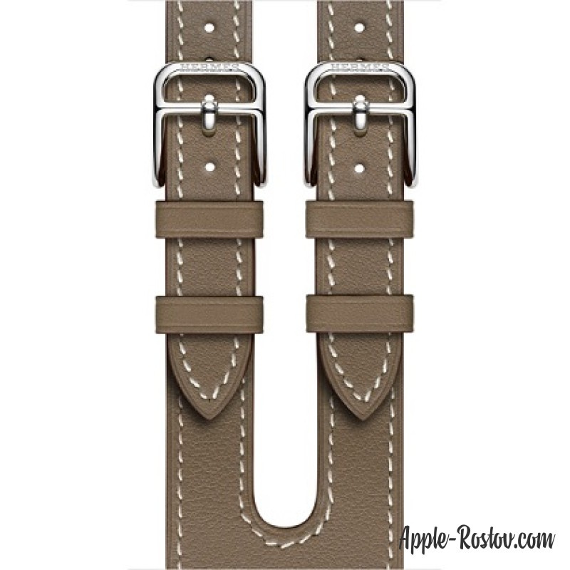 Ремешок Manchette из кожи Swift цвета Étoupe с двойной пряжкой (для корпуса 38 мм) Ремешок Manchette из кожи Swift цвета Étoupe с двойной пряжкой (для корпуса 38 мм)