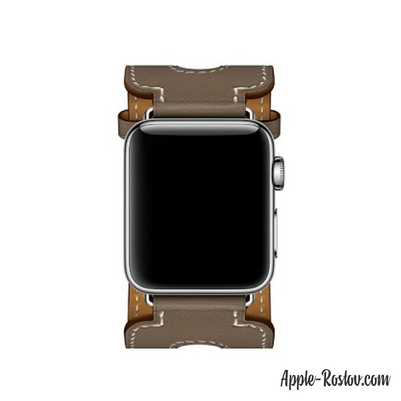 Ремешок Manchette из кожи Swift цвета Étoupe с двойной пряжкой (для корпуса 38 мм) Ремешок Manchette из кожи Swift цвета Étoupe с двойной пряжкой (для корпуса 38 мм)
