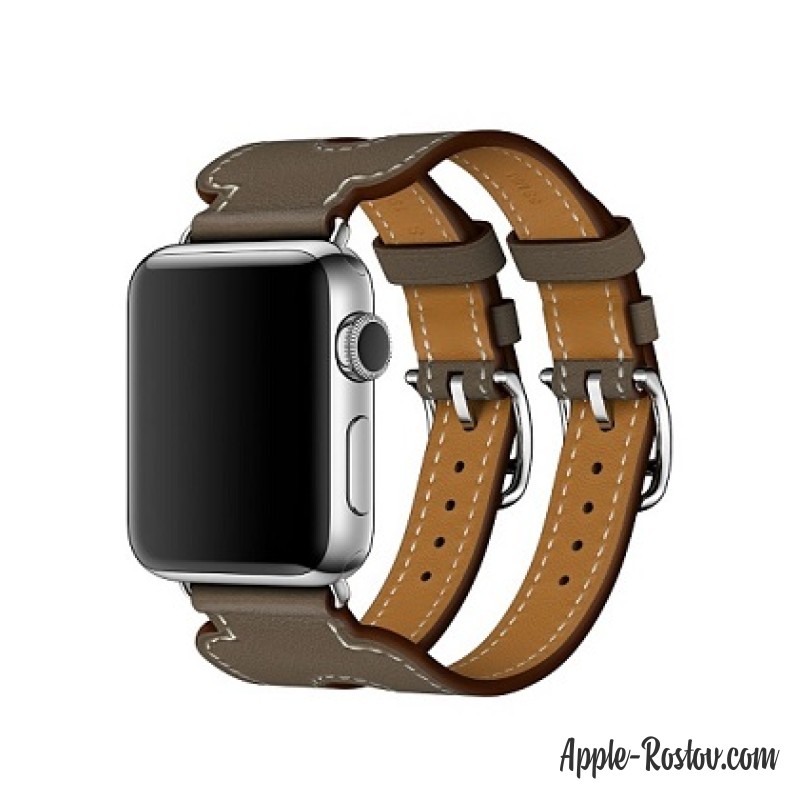 Ремешок Manchette из кожи Swift цвета Étoupe с двойной пряжкой (для корпуса 38 мм) Ремешок Manchette из кожи Swift цвета Étoupe с двойной пряжкой (для корпуса 38 мм)