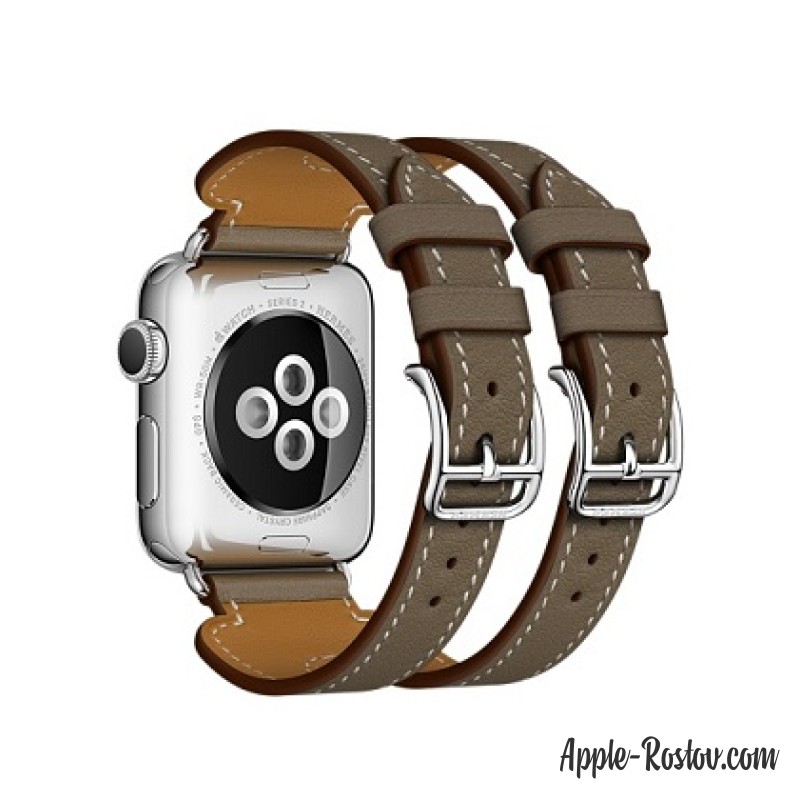 Ремешок Manchette из кожи Swift цвета Étoupe с двойной пряжкой (для корпуса 38 мм) Ремешок Manchette из кожи Swift цвета Étoupe с двойной пряжкой (для корпуса 38 мм)