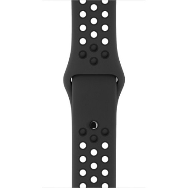 Спортивный ремешок Nike цвета "антрацитовый/чёрный" (для корпуса 38 мм), размеры S/M и M/L