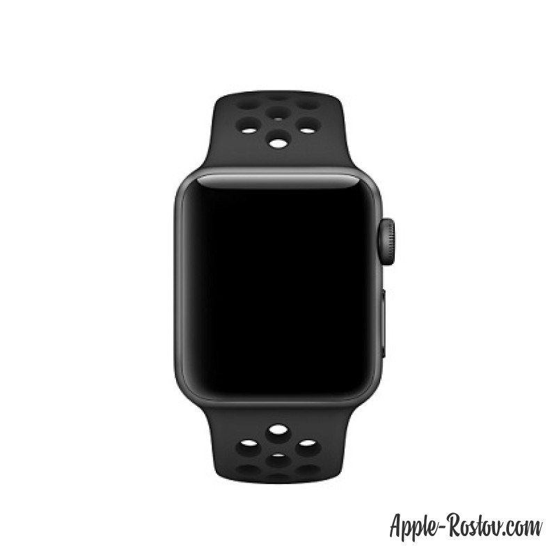 Спортивный ремешок Nike цвета "антрацитовый/чёрный" (для корпуса 38 мм), размеры S/M и M/L Спортивный ремешок Nike цвета "антрацитовый/чёрный" (для корпуса 38 мм), размеры S/M и M/L