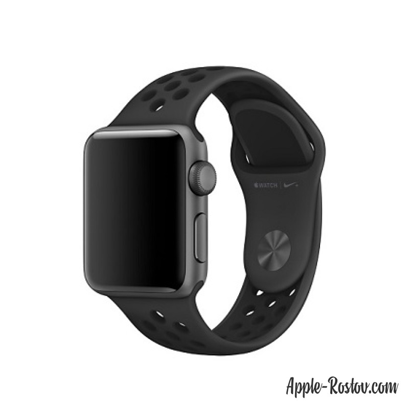 Спортивный ремешок Nike цвета "антрацитовый/чёрный" (для корпуса 38 мм), размеры S/M и M/L Спортивный ремешок Nike цвета "антрацитовый/чёрный" (для корпуса 38 мм), размеры S/M и M/L