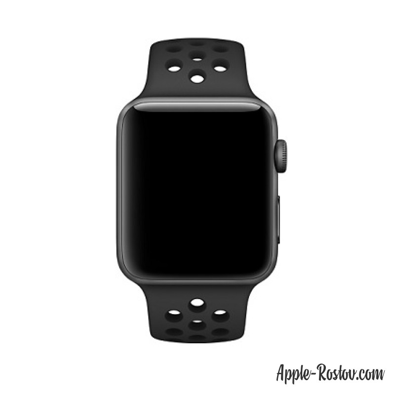 Спортивный ремешок Nike цвета "антрацитовый/чёрный" (для корпуса 42 мм), размеры S/M и M/L Спортивный ремешок Nike цвета "антрацитовый/чёрный" (для корпуса 42 мм), размеры S/M и M/L