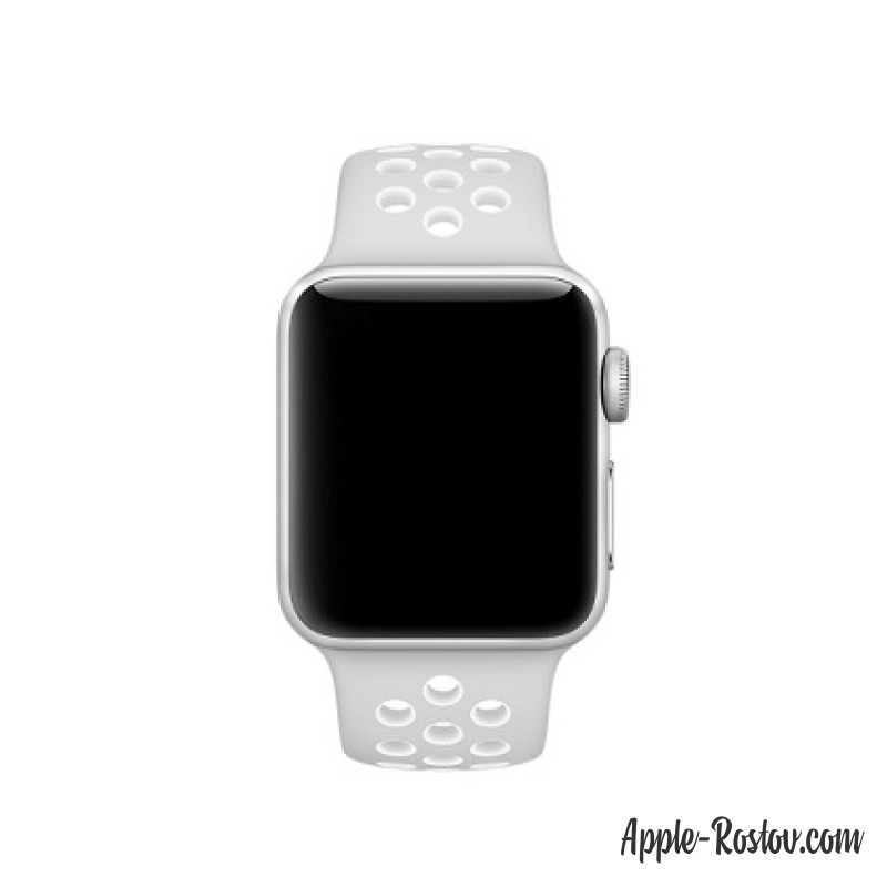 Спортивный ремешок Nike цвета "чистая платина/белый" (для корпуса 38 мм), размеры S/M и M/L Спортивный ремешок Nike цвета "чистая платина/белый" (для корпуса 38 мм), размеры S/M и M/L