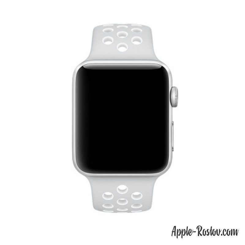 Спортивный ремешок Nike цвета "чистая платина/белый" (для корпуса 42 мм), размеры S/M и M/L Спортивный ремешок Nike цвета "чистая платина/белый" (для корпуса 42 мм), размеры S/M и M/L