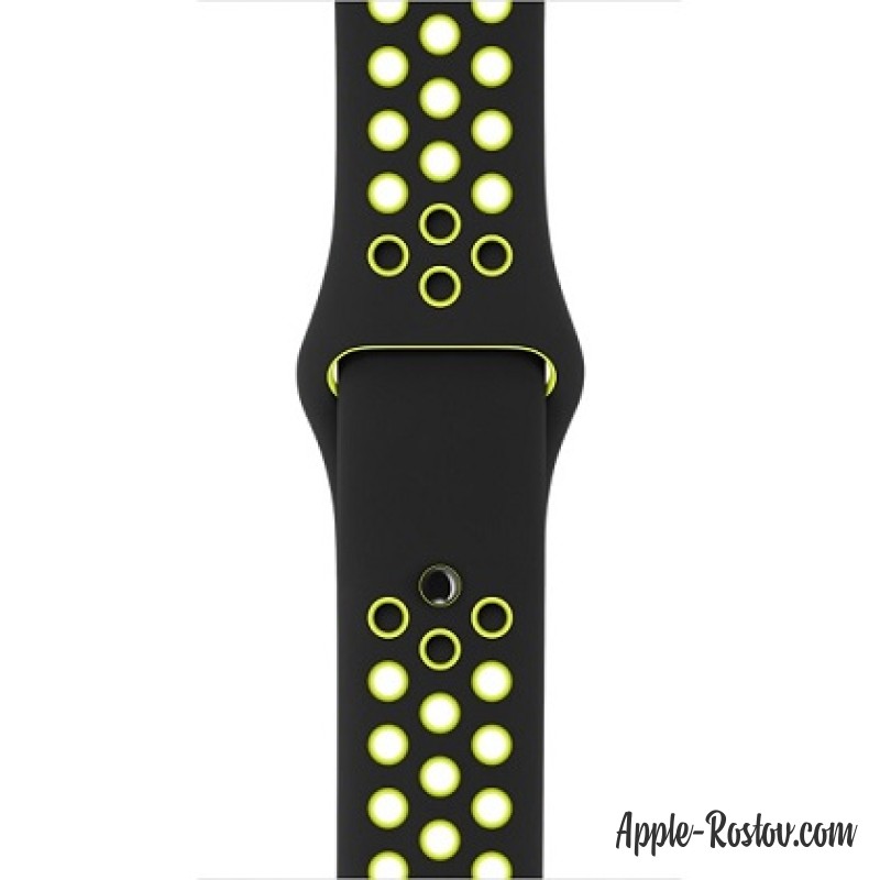 Спортивный ремешок Nike цвета "чёрный/салатовый" (для корпуса 38 мм), размеры S/M и M/L Спортивный ремешок Nike цвета "чёрный/салатовый" (для корпуса 38 мм), размеры S/M и M/L