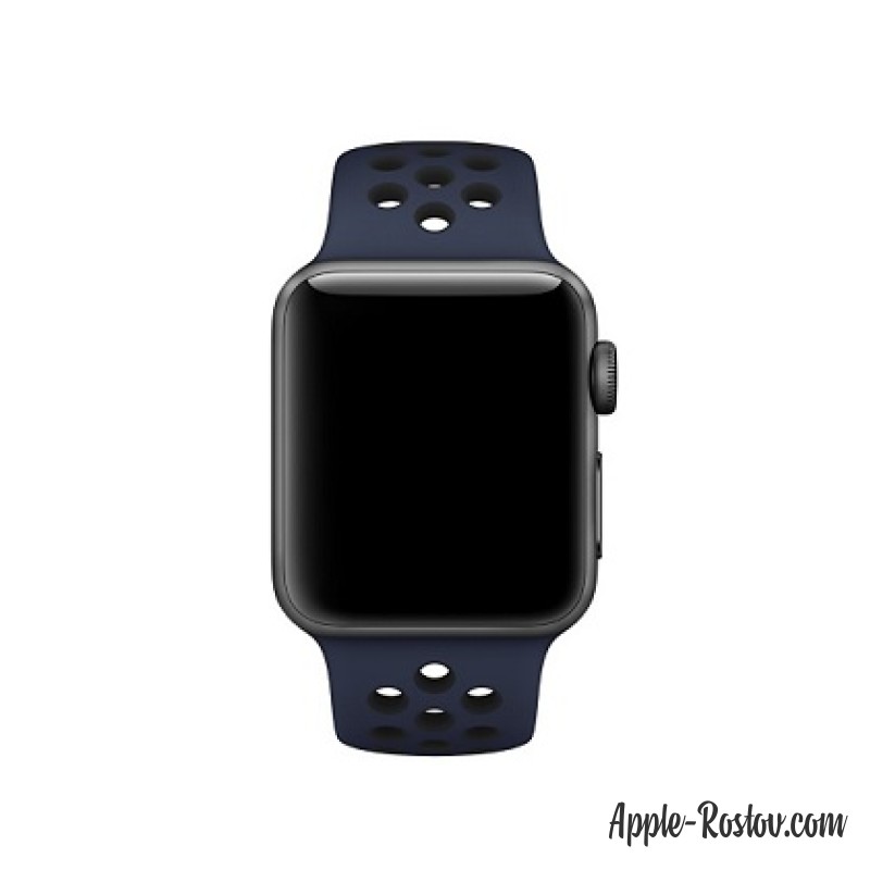 Спортивный ремешок Nike цвета "обсидиан/чёрный" (для корпуса 38 мм), размеры S/M и M/L Спортивный ремешок Nike цвета "обсидиан/чёрный" (для корпуса 38 мм), размеры S/M и M/L