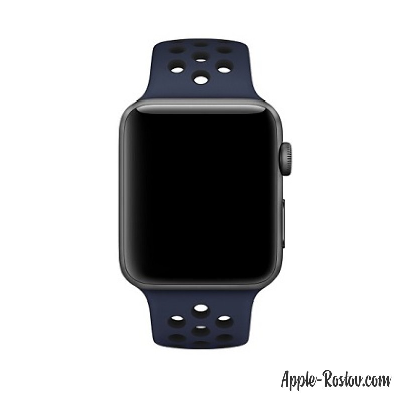 Спортивный ремешок Nike цвета "обсидиан/чёрный" (для корпуса 42 мм), размеры S/M и M/L Спортивный ремешок Nike цвета "обсидиан/чёрный" (для корпуса 42 мм), размеры S/M и M/L