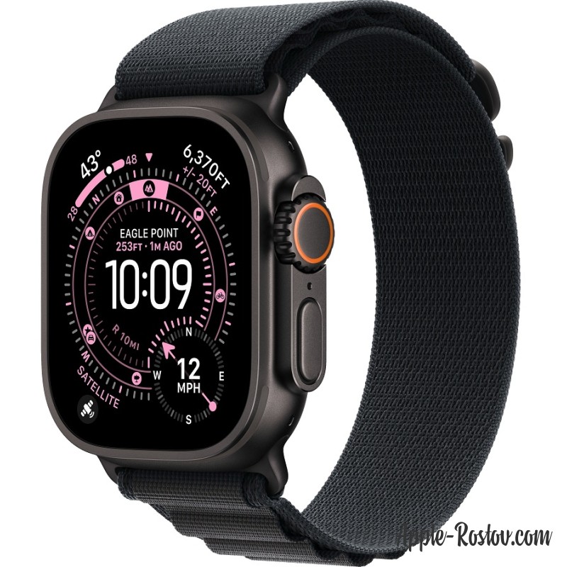 Apple Watch Ultra 3 (2025) 49mm Black Titanium Case ремешок Black Alpine loop Apple Watch Ultra 3 (2025) 49mm Black Titanium Case ремешок Black Alpine loop