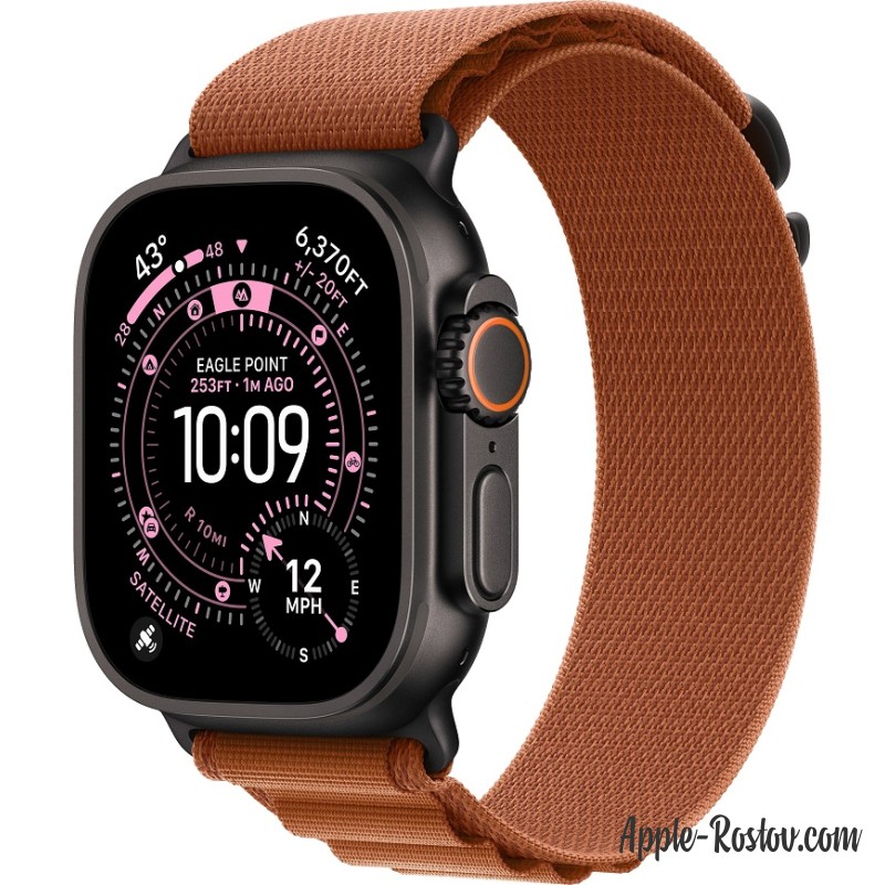 Apple Watch Ultra 3 (2025) 49mm Black Titanium Case ремешок Terra Cotta Alpine loop Apple Watch Ultra 3 (2025) 49mm Black Titanium Case ремешок Terra Cotta Alpine loop