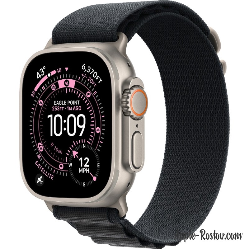 Apple Watch Ultra 3 (2025) 49mm Natural Titanium Case ремешок Black Alpine loop Apple Watch Ultra 3 (2025) 49mm Natural Titanium Case ремешок Black Alpine loop