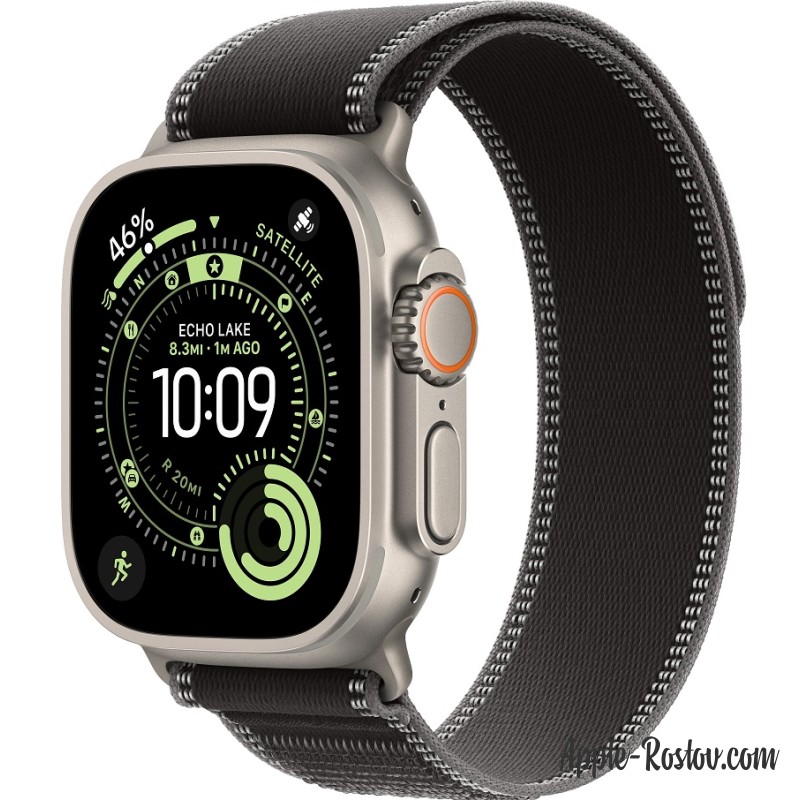 Apple Watch Ultra 3 (2025) 49mm Natural Titanium Case ремешок Black Charcoal Trail