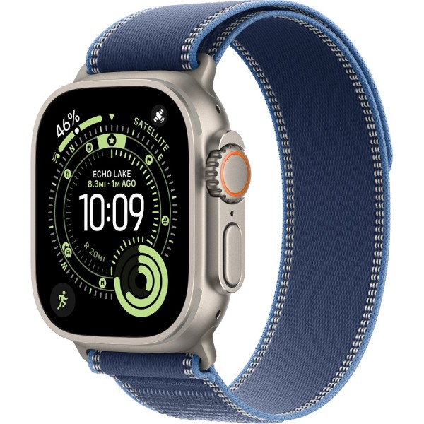 Apple Watch Ultra 3 (2025) 49mm Natural Titanium Case ремешок Blue Bright Blue Trail