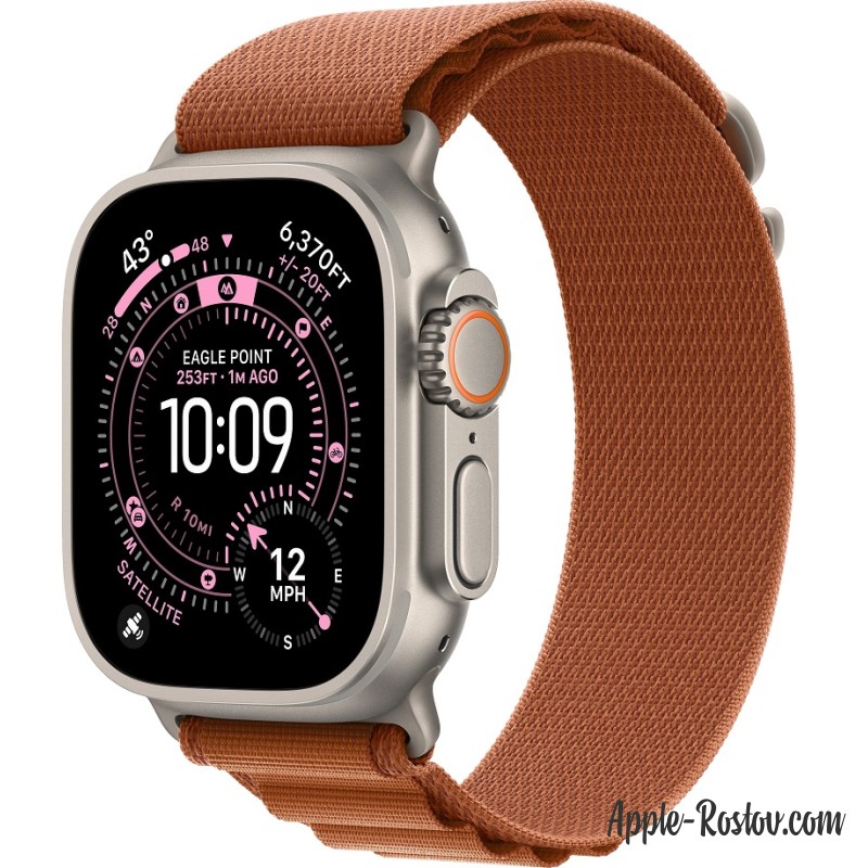 Apple Watch Ultra 3 (2025) 49mm Natural Titanium Case ремешок Terra Cotta Alpine loop Apple Watch Ultra 3 (2025) 49mm Natural Titanium Case ремешок Terra Cotta Alpine loop