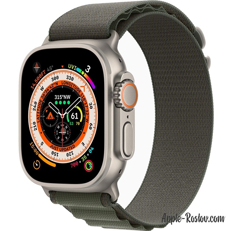 Apple Watch Ultra 49mm Titanium Case ремешок Green Alpine