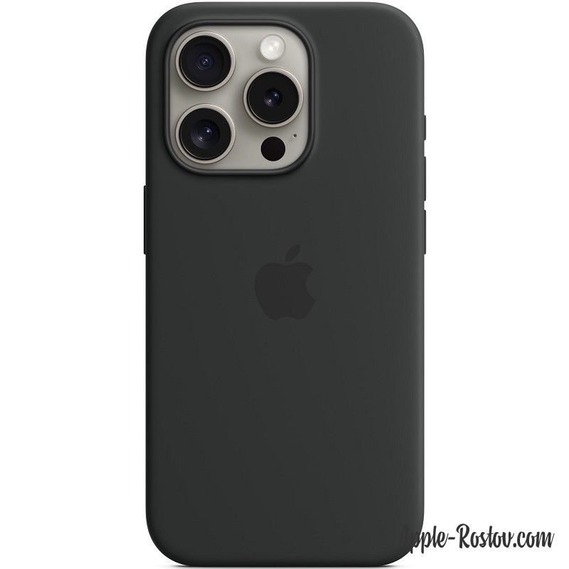 Silicone case iPhone 15 Pro MagSafe Black